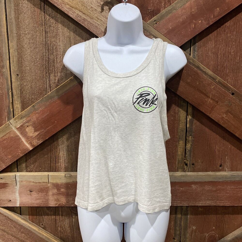 Victoria’s Secret LOVE PINK Crop Half Shirt Neon Small Workout Beach Gym Y2K Fun